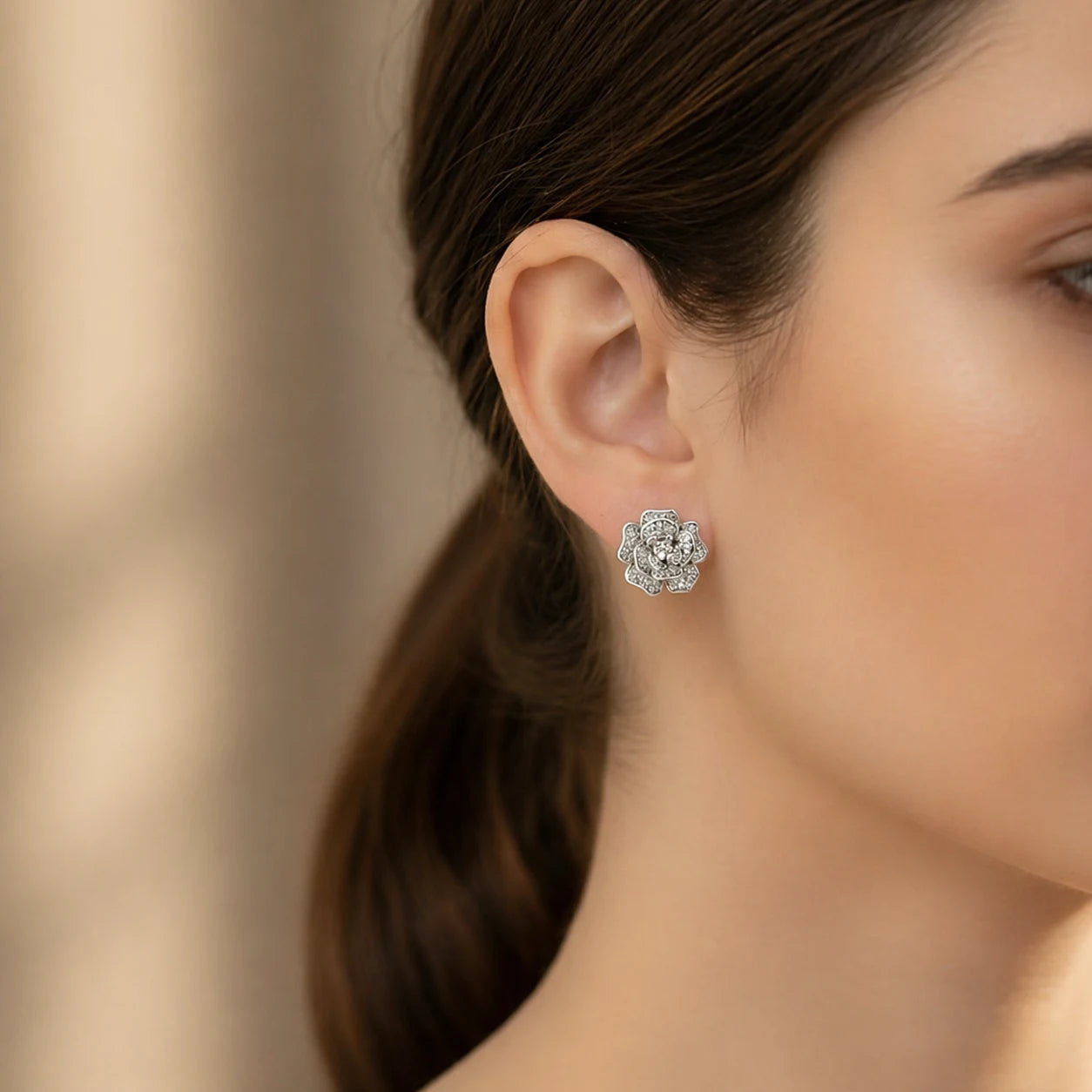 Bloom Rhodium Earrings 10