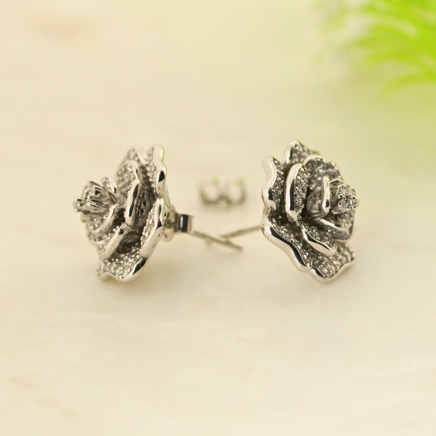 Bloom Rhodium Earrings 2
