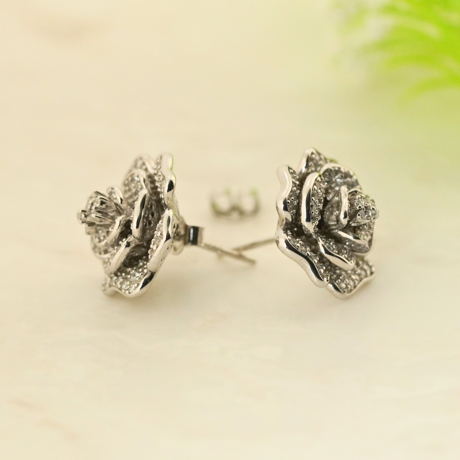 Bloom Rhodium Earrings 2