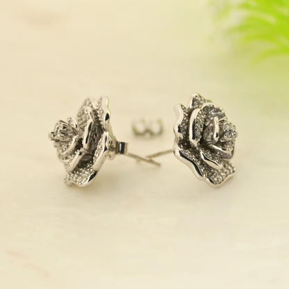 Bloom Rhodium Earrings 2