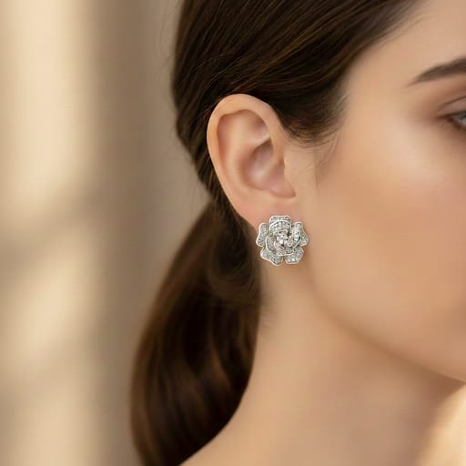 Bloom Rhodium Earrings 7