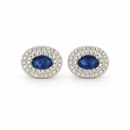Blue Radiance Rhodium Earrings 10