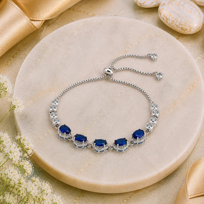 Blue Radiance Studded Rhodium Bracelet for Women 1