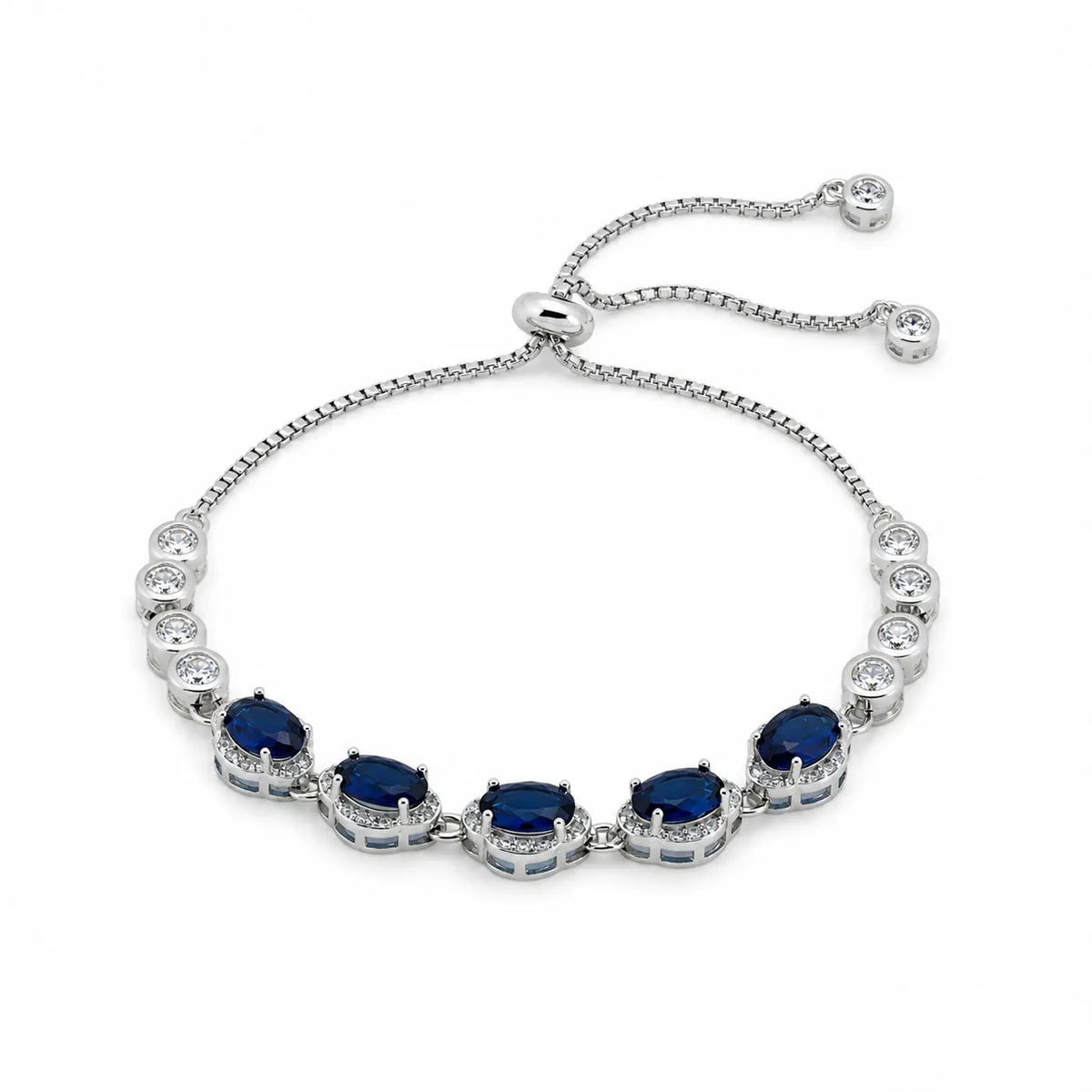 Blue Radiance Studded Rhodium Bracelet for Women 4