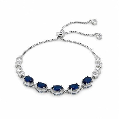 Blue Radiance Studded Rhodium Bracelet for Women 4