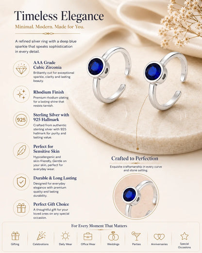 Blue Singularity Rhodium Toe Rings 3