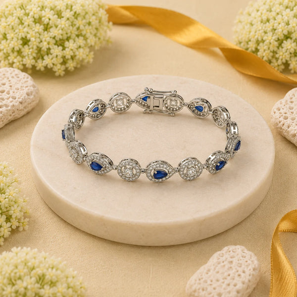 Broadway Studded Rhodium Bracelet for Women 1