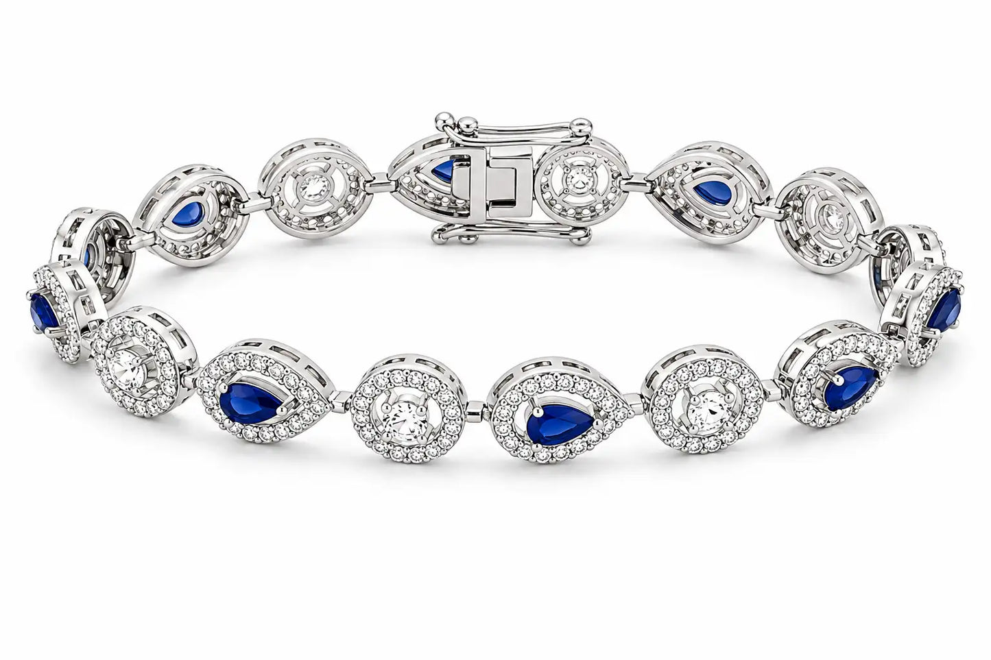 Broadway Studded Rhodium Bracelet for Women 3