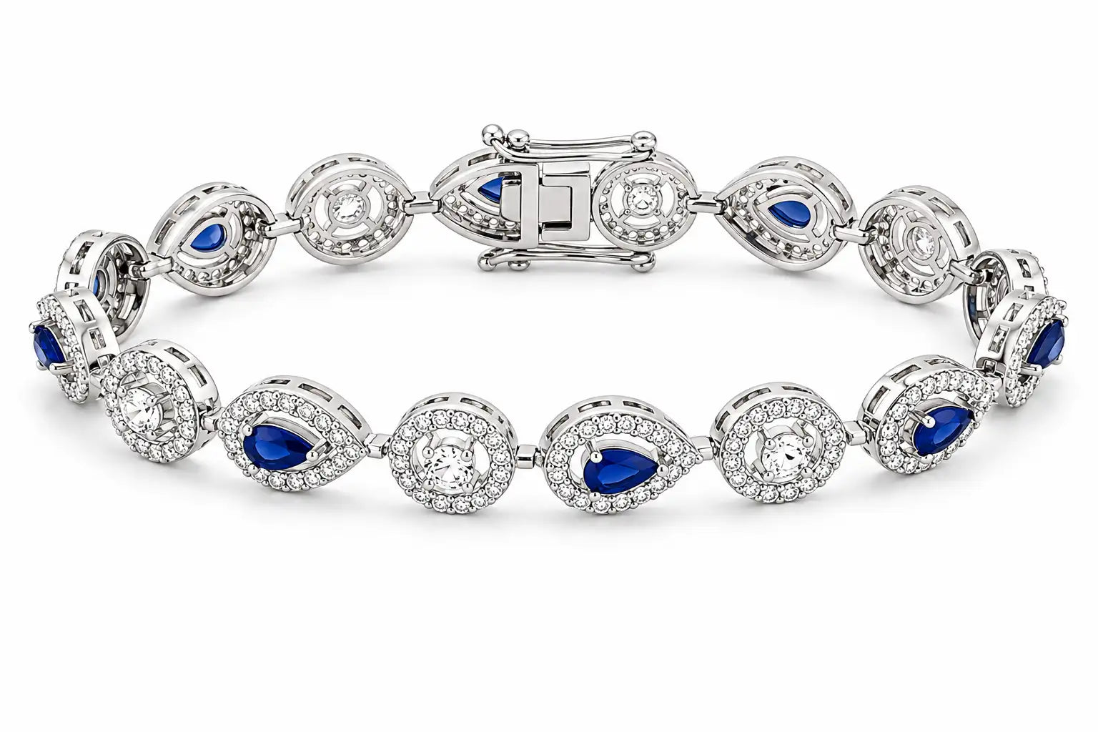 Broadway Studded Rhodium Bracelet for Women 3
