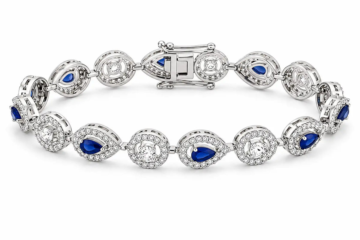 Broadway Studded Rhodium Bracelet for Women 4
