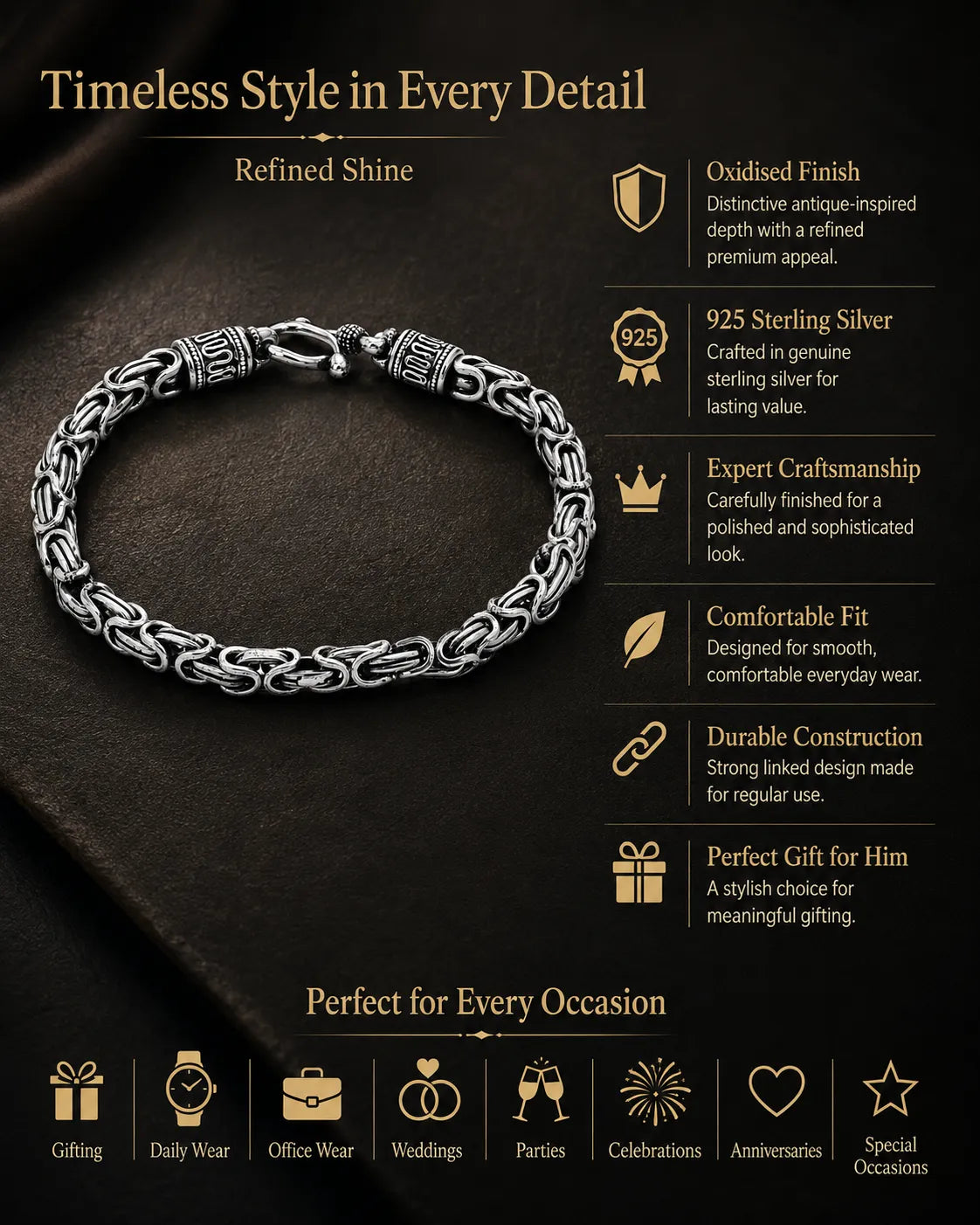 Byzantine Oxidised Bracelet for Men 3