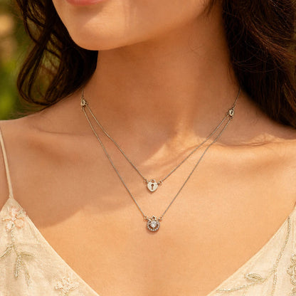 Calista Layered Rhodium Necklace 2