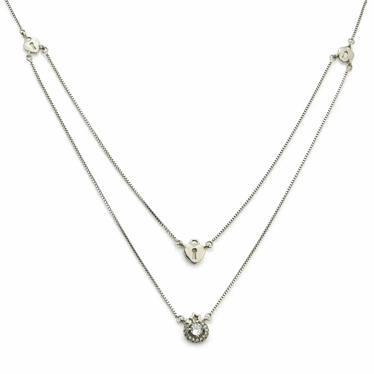 Calista Layered Rhodium Necklace 3