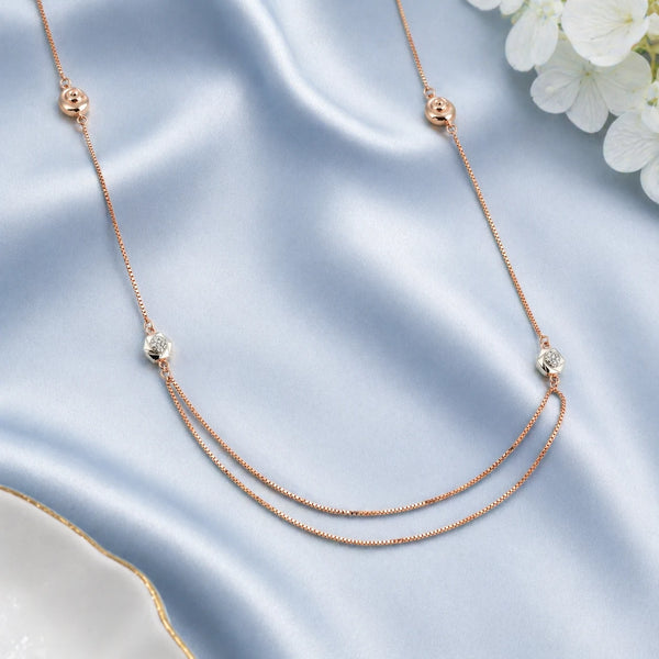 Candence Rose Gold & Rhodium Necklace 1
