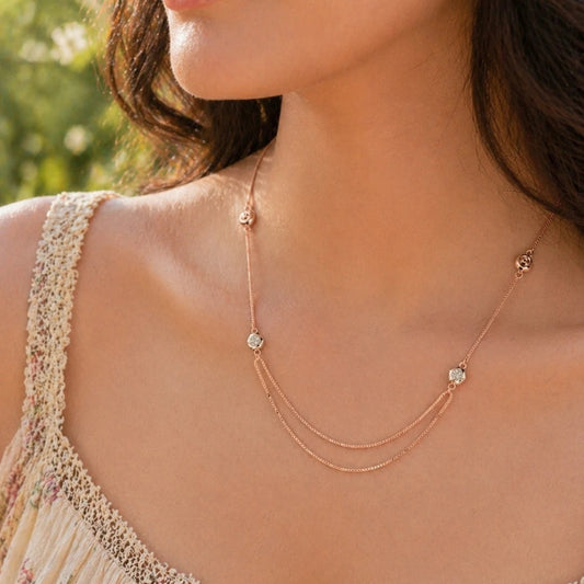 Candence Rose Gold & Rhodium Necklace 2