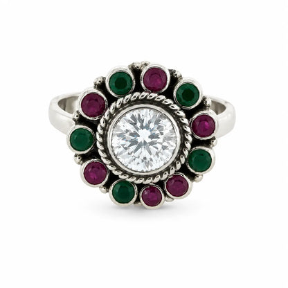 Chitra Oxidised Adjustable Ring for Women 3