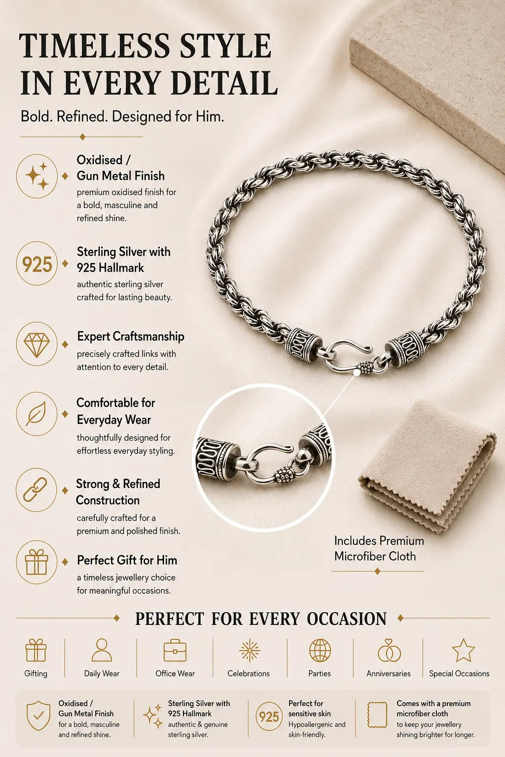 Chunky Rope Darkened Bracelet 3