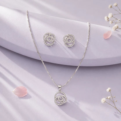 Colombo Studded Pendant Set with Removable Twisted Snake Chain 1