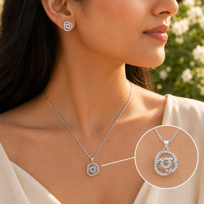 Colombo Studded Pendant Set with Removable Twisted Snake Chain 2