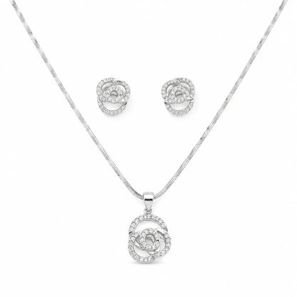 Colombo Studded Pendant Set with Removable Twisted Snake Chain 3