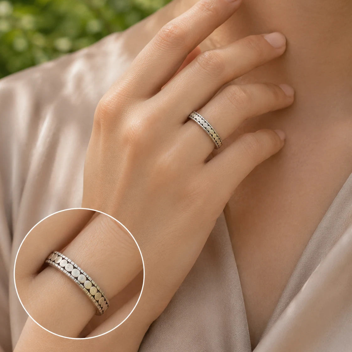 Commute Oxidised Adjustable Ring for Women 4