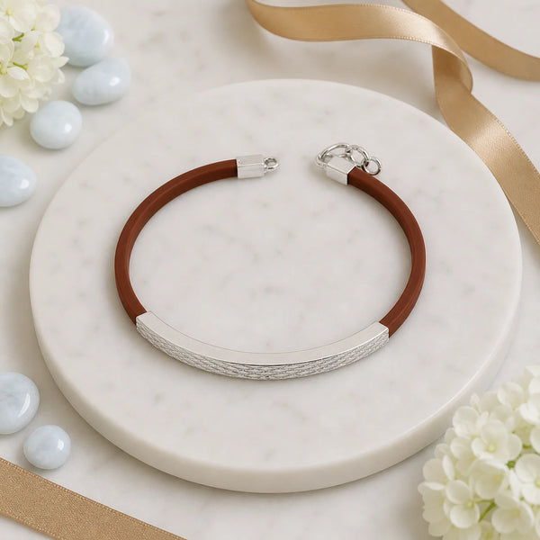 Commuter Rubbeer & Silver Bracelet for Women 1