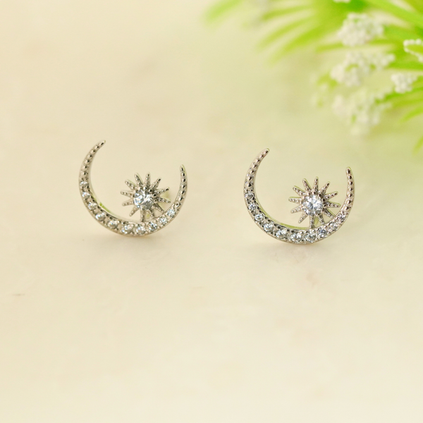 Cosmic Pair Rhodium Earrings 1