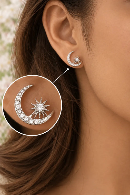 Cosmic Pair Rhodium Earrings 2