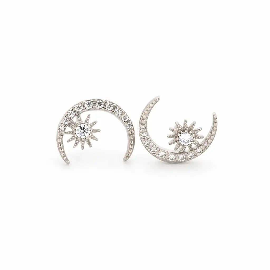 Cosmic Pair Rhodium Earrings 4