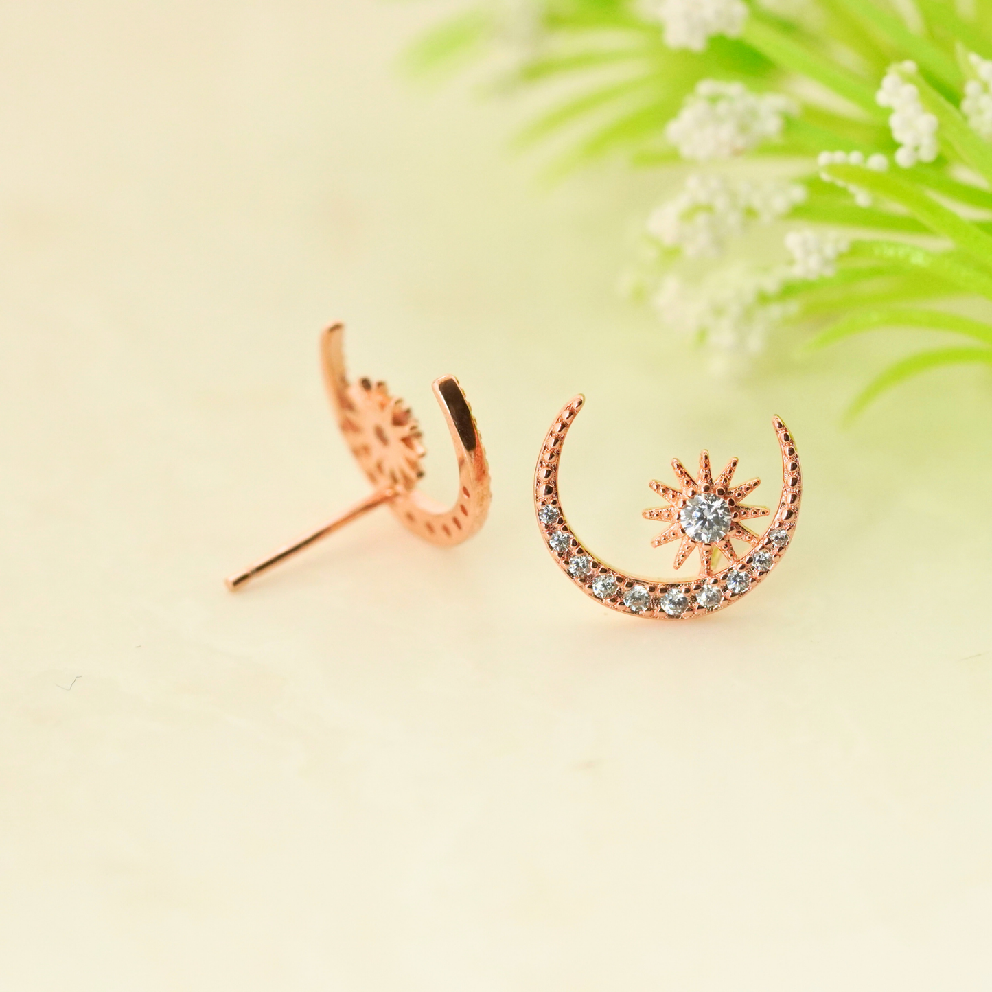 Cosmic Pair Rhodium & Rose Gold Earrings 3