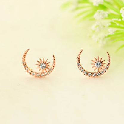 Cosmic Pair Rhodium & Rose Gold Earrings 7