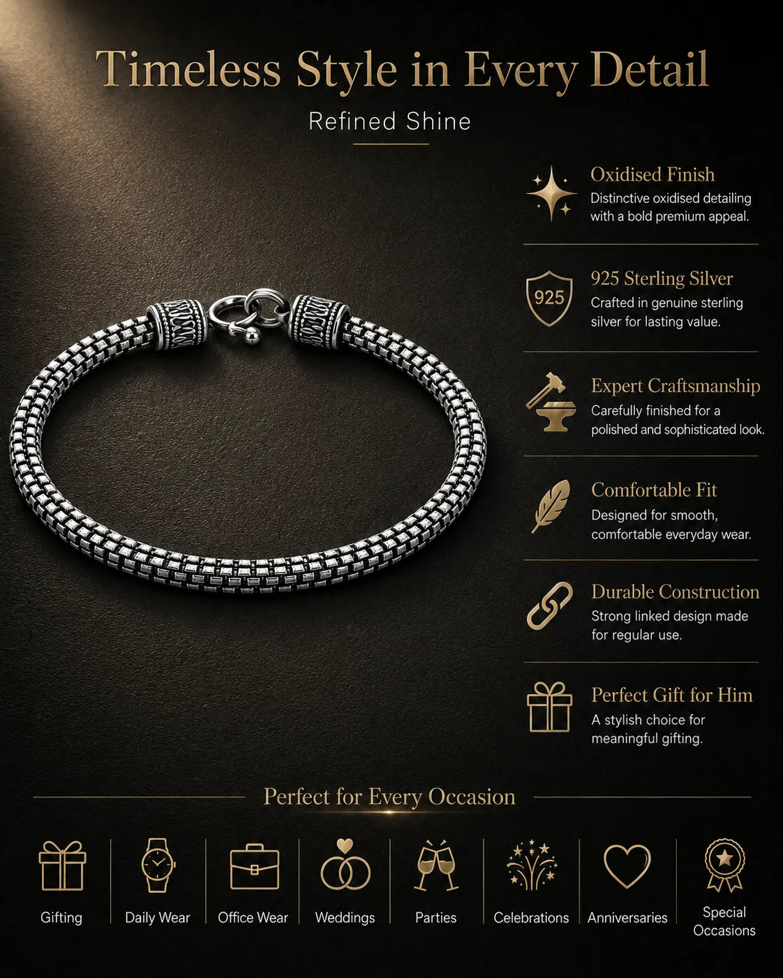 Cube Oxidised Bracelet for Men 3