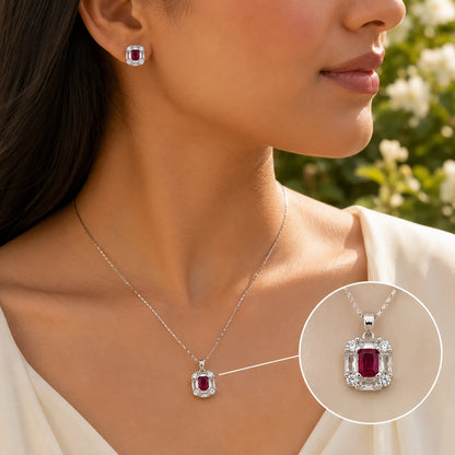 Cubism Studded Pendant Set with Removable Venetian Chain 2