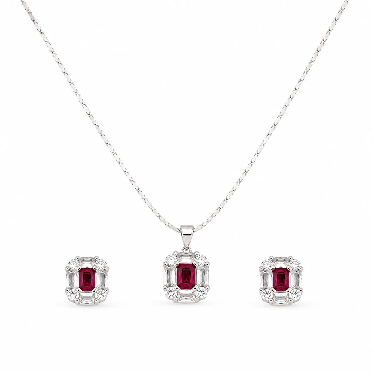 Cubism Studded Pendant Set with Removable Venetian Chain 3