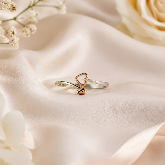 Cupid Adjustable Rose Gold & Rhodium Ring for Women 1