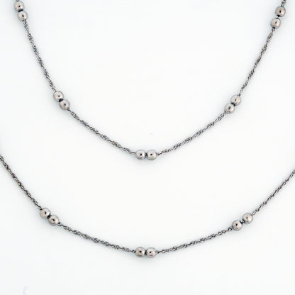 Studded Twists Rhodium Anklet