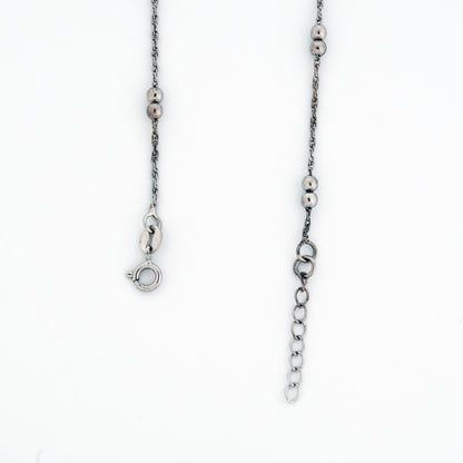 Studded Twists Rhodium Anklet