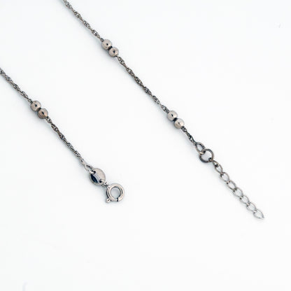 Studded Twists Rhodium Anklet