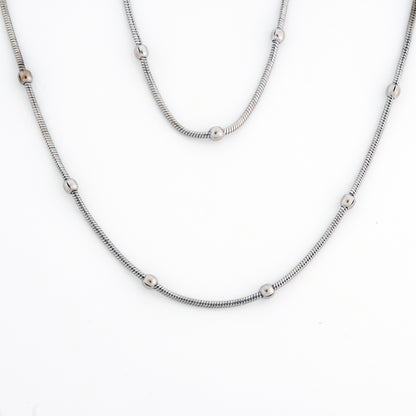 Studded Snake Rhodium Anklet