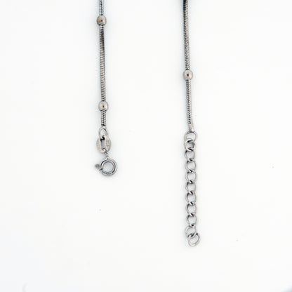 Studded Snake Rhodium Anklet
