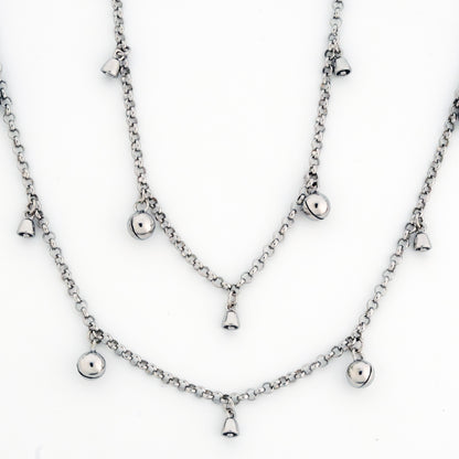 Jingle & Bells Rhodium Anklet