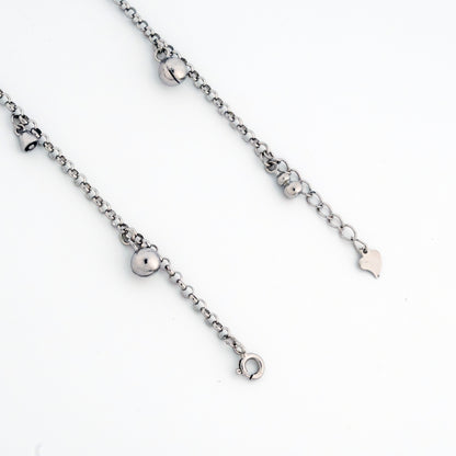 Jingle & Bells Rhodium Anklet