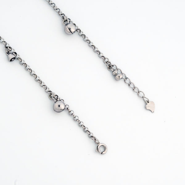 Jingle & Bells Rhodium Anklet