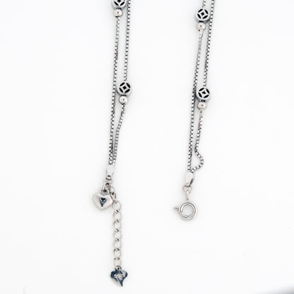 Layers Minimal Rhodium Anklet