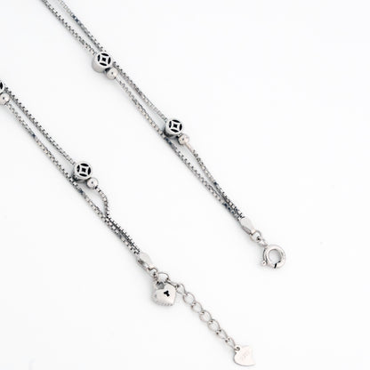 Layers Minimal Rhodium Anklet