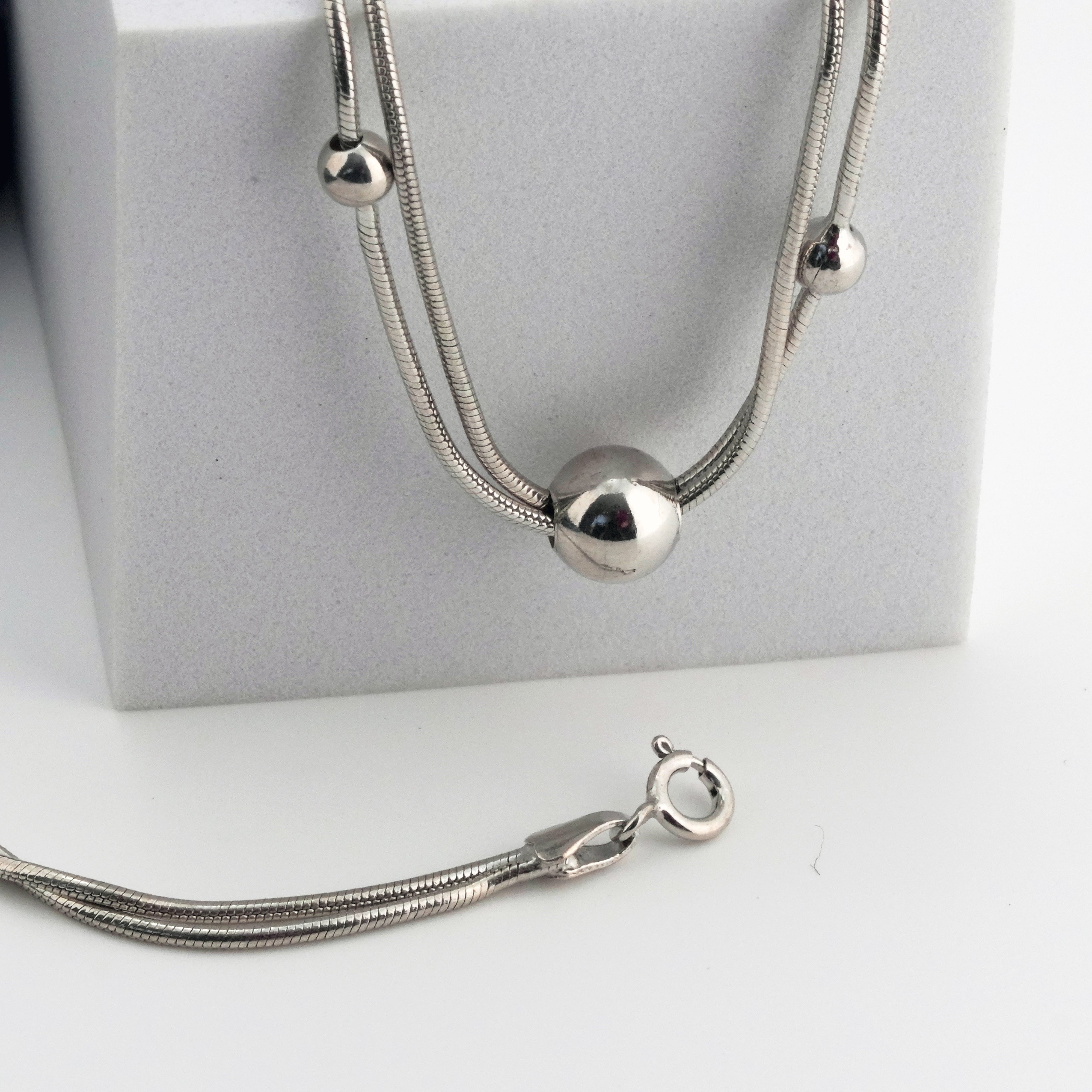 Layered Selene Rhodium Anklet