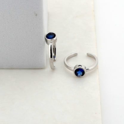 Blue Singularity Rhodium Toe Ring