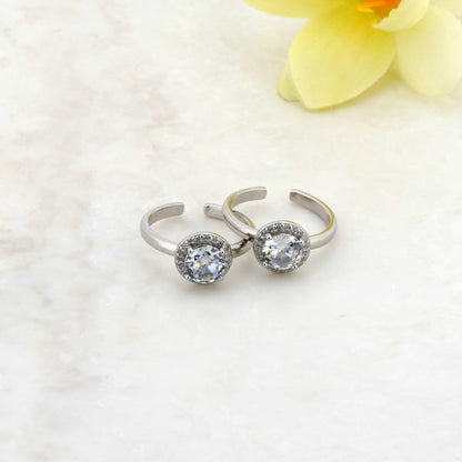 Opulence Rhodium Toe Rings