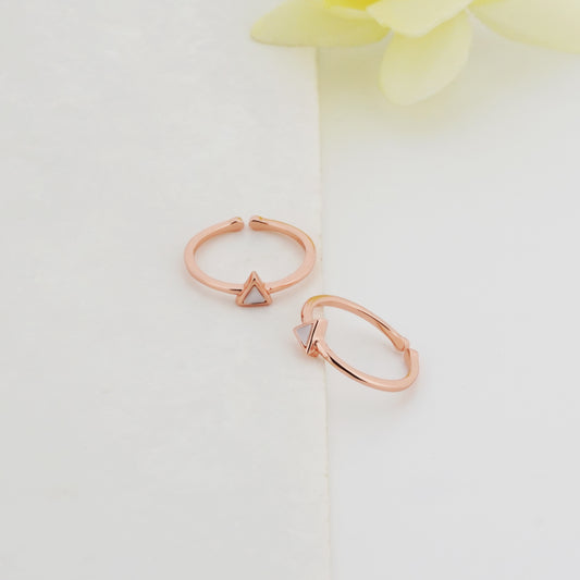 Angular Rose Gold Toe Rings