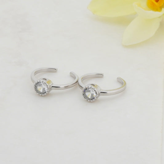 Iversion Rhodium Toe Rings